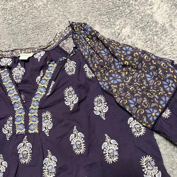 Sundance Shirt Women Small P Embroidered Lost in Time Top Eclipse Myriad Balloon - Picture 2 of 7